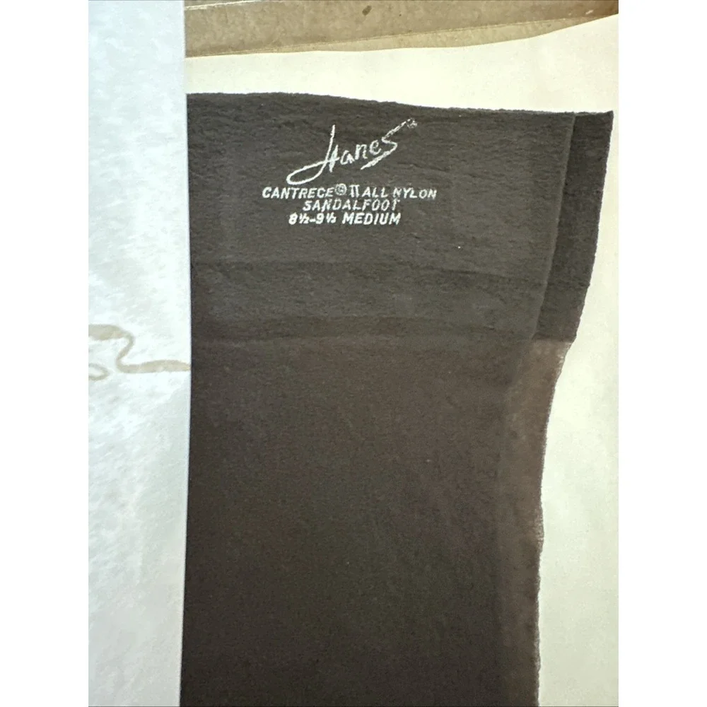 Vintage Hanes Cantrece II 220 M-3 Barely Black‎ 8 1/2-9 1/2 Med  1 Pair In Box